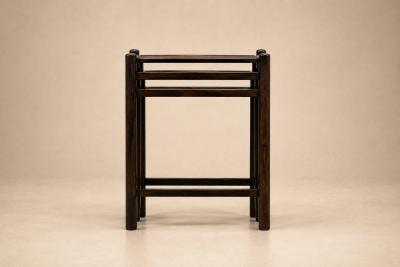  Jorge Jabour Brazilian Modern Nesting Tray Tables in Rosewood by Jorge Jabour