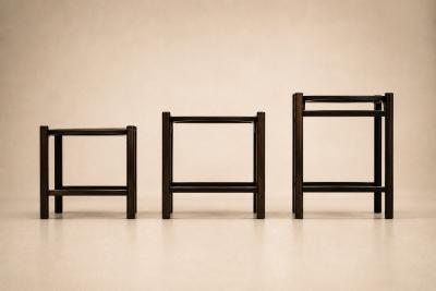  Jorge Jabour Brazilian Modern Nesting Tray Tables in Rosewood by Jorge Jabour