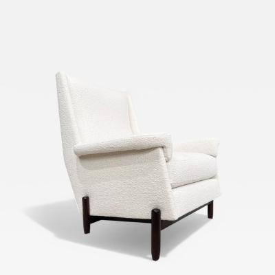  Jorge Jabour Club Chair in Hardwood Boucle Jorge Jabour 1960s Lot 233A