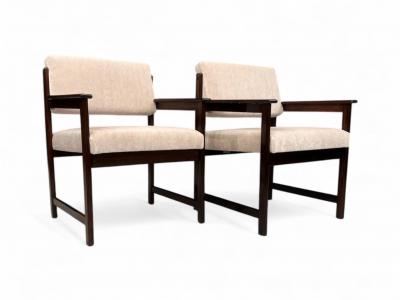  Jorge Jabour Pair of Armchairs in Rosewood Cream Mohair Jorge Jabour Mauad 1960s