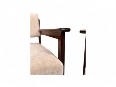  Jorge Jabour Pair of Armchairs in Rosewood Cream Mohair Jorge Jabour Mauad 1960s