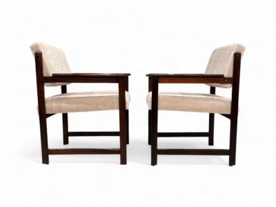  Jorge Jabour Pair of Armchairs in Rosewood Cream Mohair Jorge Jabour Mauad 1960s