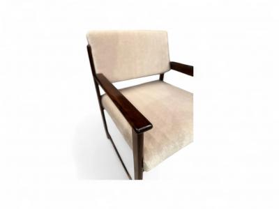  Jorge Jabour Pair of Armchairs in Rosewood Cream Mohair Jorge Jabour Mauad 1960s