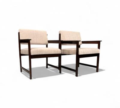  Jorge Jabour Pair of Armchairs in Rosewood Mohair Jorge Jabour 1960s Lot 442