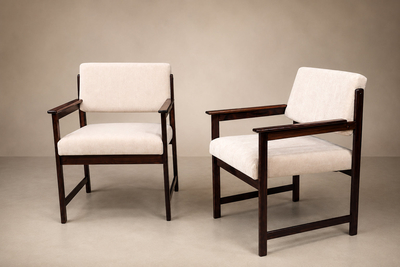  Jorge Jabour Pair of Brazilian Mid Century Modern Rosewood Armchairs by Jorge Jabour Mauad