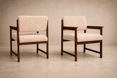  Jorge Jabour Pair of Brazilian Mid Century Modern Rosewood Armchairs by Jorge Jabour Mauad