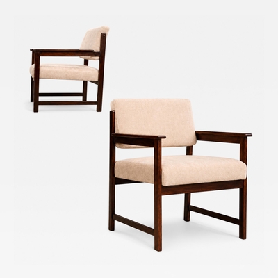  Jorge Jabour Pair of Brazilian Mid Century Modern Rosewood Armchairs by Jorge Jabour Mauad