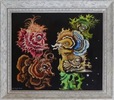  Jos Garc a Narezo 1968 Jos Garc a Narezo Seahorses Oil Painting Mexican