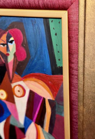  Jozef Popczyk Jozef Popczyk Cubist Art Deco Painting Music Duo