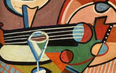  Jozef Popczyk Jozef Popczyk Cubist Art Deco Painting Still Life