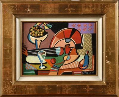  Jozef Popczyk Jozef Popczyk Cubist Art Deco Painting Still Life
