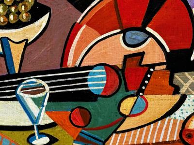  Jozef Popczyk Jozef Popczyk Cubist Art Deco Painting Still Life