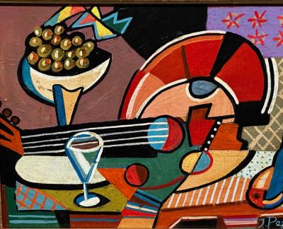  Jozef Popczyk Jozef Popczyk Cubist Art Deco Painting Still Life