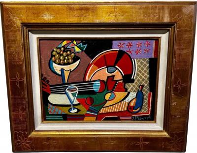  Jozef Popczyk Jozef Popczyk Cubist Art Deco Painting Still Life