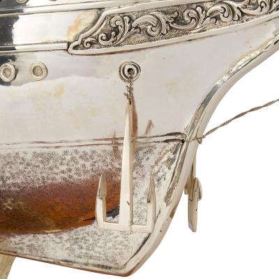Juan Sebasti n Elcano Very large Spanish silver nef