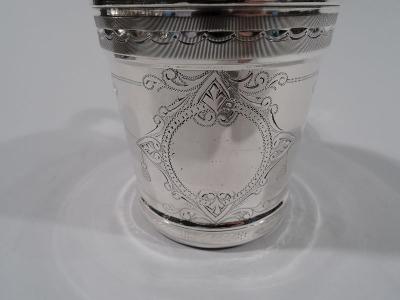  Juergens Andersen Antique American Aesthetic Coin Silver Baby Cup by Chicago Maker