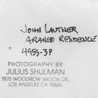  Julius Shulman Original Julius Photo Arango Residence Lautner Printed 1990s