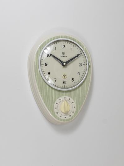  Junghans Uhren GmbH Junghans Striped Max Bill Style Midcentury Wall Clock Timer Germany 1960s