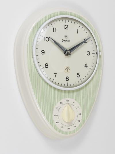  Junghans Uhren GmbH Junghans Striped Max Bill Style Midcentury Wall Clock Timer Germany 1960s