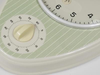  Junghans Uhren GmbH Junghans Striped Max Bill Style Midcentury Wall Clock Timer Germany 1960s