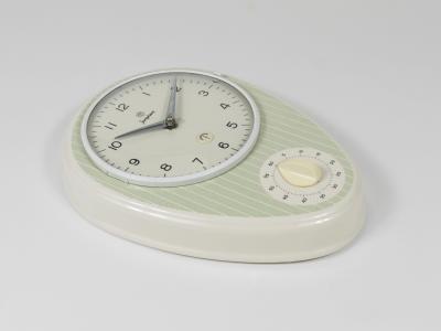  Junghans Uhren GmbH Junghans Striped Max Bill Style Midcentury Wall Clock Timer Germany 1960s