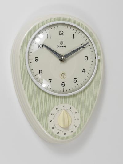  Junghans Uhren GmbH Junghans Striped Max Bill Style Midcentury Wall Clock Timer Germany 1960s