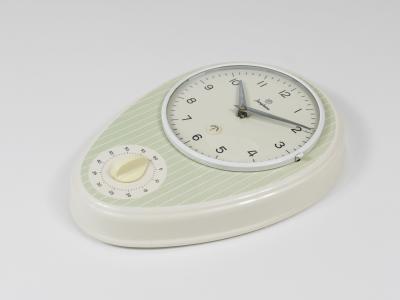  Junghans Uhren GmbH Junghans Striped Max Bill Style Midcentury Wall Clock Timer Germany 1960s