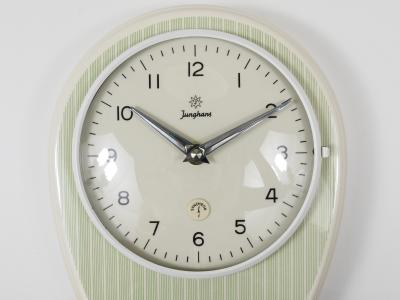  Junghans Uhren GmbH Junghans Striped Max Bill Style Midcentury Wall Clock Timer Germany 1960s