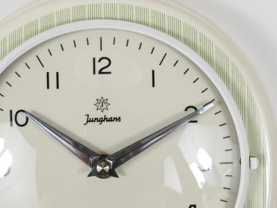  Junghans Uhren GmbH Junghans Striped Max Bill Style Midcentury Wall Clock Timer Germany 1960s