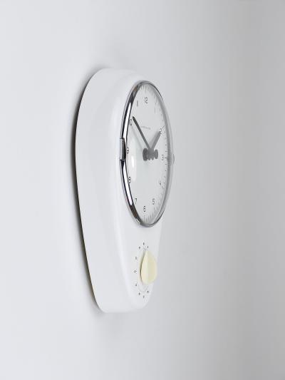  Junghans Uhren GmbH Max Bill White Wall Clock Timer Mid Century Modern Junghans Germany 1950s