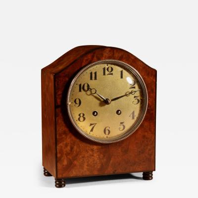  Junghans Uhren GmbH Vienna Session Style Junghans Burr Walnut And Ebony Mantel Clock 