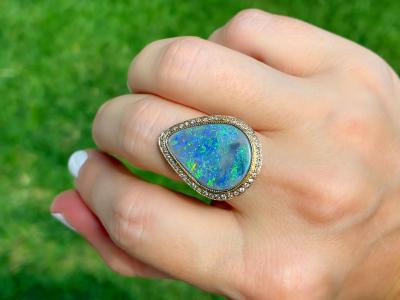  Just Jules Australian Boulder Opal Diamond Yellow Gold One of a Kind Ring Just Jules 2025