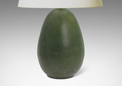  K hler Kahler Large Table Lamp in Deep Green Glaze by K hler Keramik