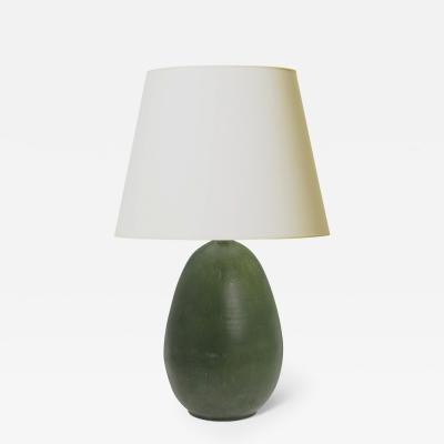  K hler Kahler Large Table Lamp in Deep Green Glaze by K hler Keramik