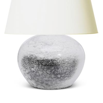  K hler Kahler Table Lamp in White Gray Stipple Glaze by Kahler