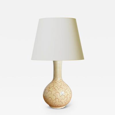  K hler Kahler Table Lamp with Sgraffito Design by K hler Keramik