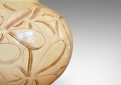  K hler Kahler Table Lamp with Sgraffito Design by K hler Keramik
