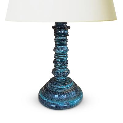  K hler Kahler Table Lamp with Tasel Form in Teal Black by Svend Hammersh i for K hler