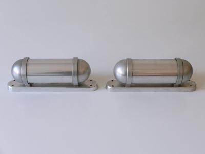  K nig Set of Two Streamline Design Sub Marine Cabinet Sconces by K nig Germany 1940s