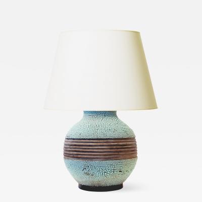  K ramos Exceptional Table Lamp with Textured Pale Turquoise by Keramos