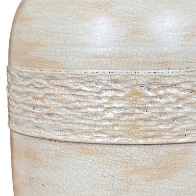  K ramos French Art Deco Table Lamp in Cream Pale Yellow Craquel Glaze