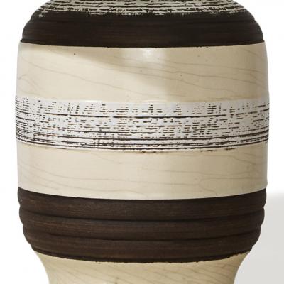  K ramos French Modernist Table Lamp with Textural Stripes by Keramos