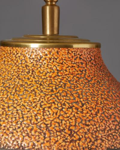  K ramos Glazed Ceramic Table Lamp Keramos France c 1950