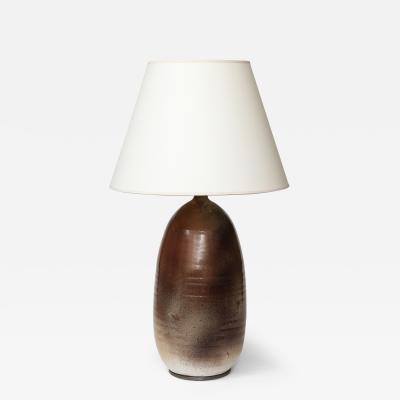  K ramos Glazed Ceramic Table Lamp by Keramos France c 1960s