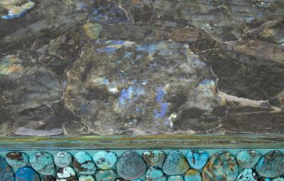 KAM TIN Turquoise and labradorite sideboard by KAM TIN