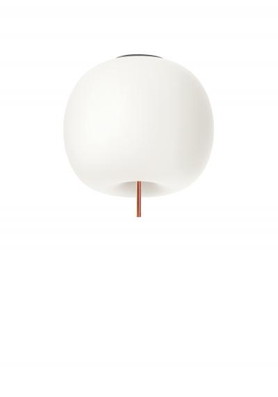  KDLN Large Kushi Opaline Glass and Metal Ceiling Lamp for KDLN