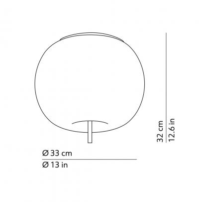  KDLN Large Kushi Opaline Glass and Metal Ceiling Lamp for KDLN