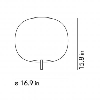  KDLN Large Kushi Opaline Glass and Metal Ceiling Lamp for KDLN