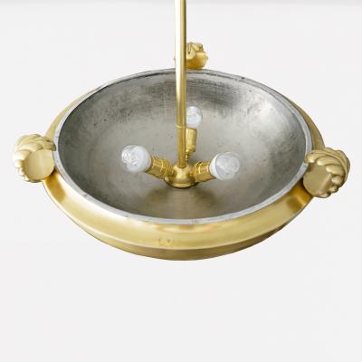  KORU HELSINKI NORDIC MODERNIST POLISHED BRASS PENDENT BY KORU HELSINKI FINLAND 1925 30