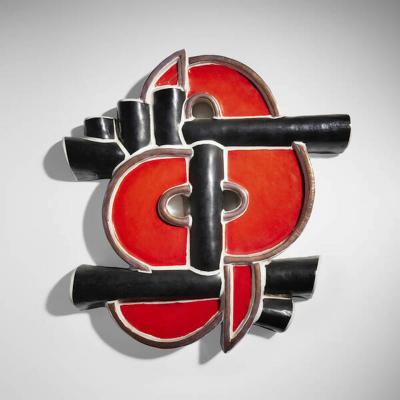  Ka Kwong Hui Polychrome Ceramic Wall Plaque by Ka Kwong Hui